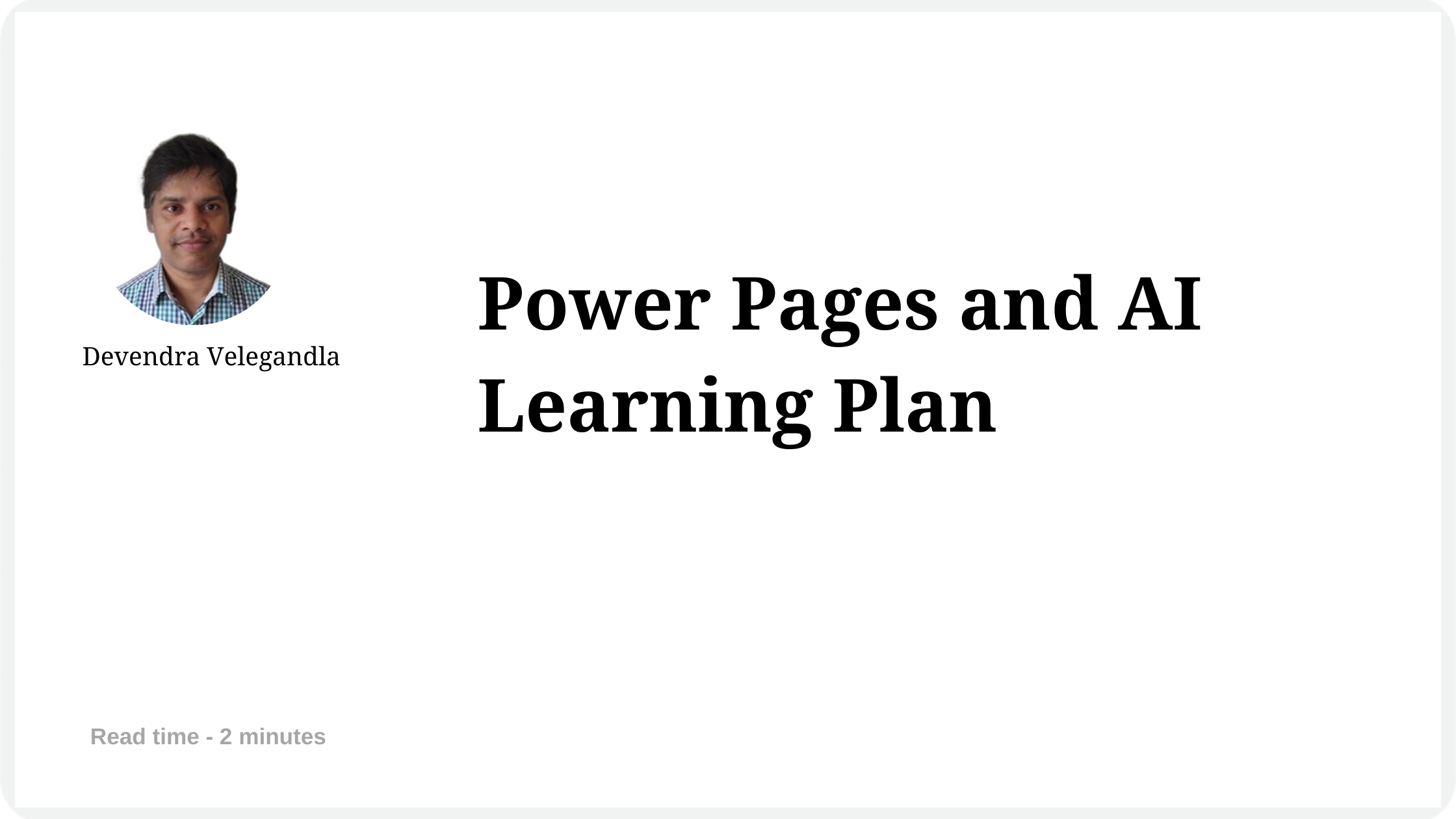 Power Pages and AI Learning Plan